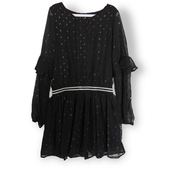 Epic Threads Girls Dress Size Large‎ Black Drop Waist Metallic Stripe NEW - Picture 4 of 8
